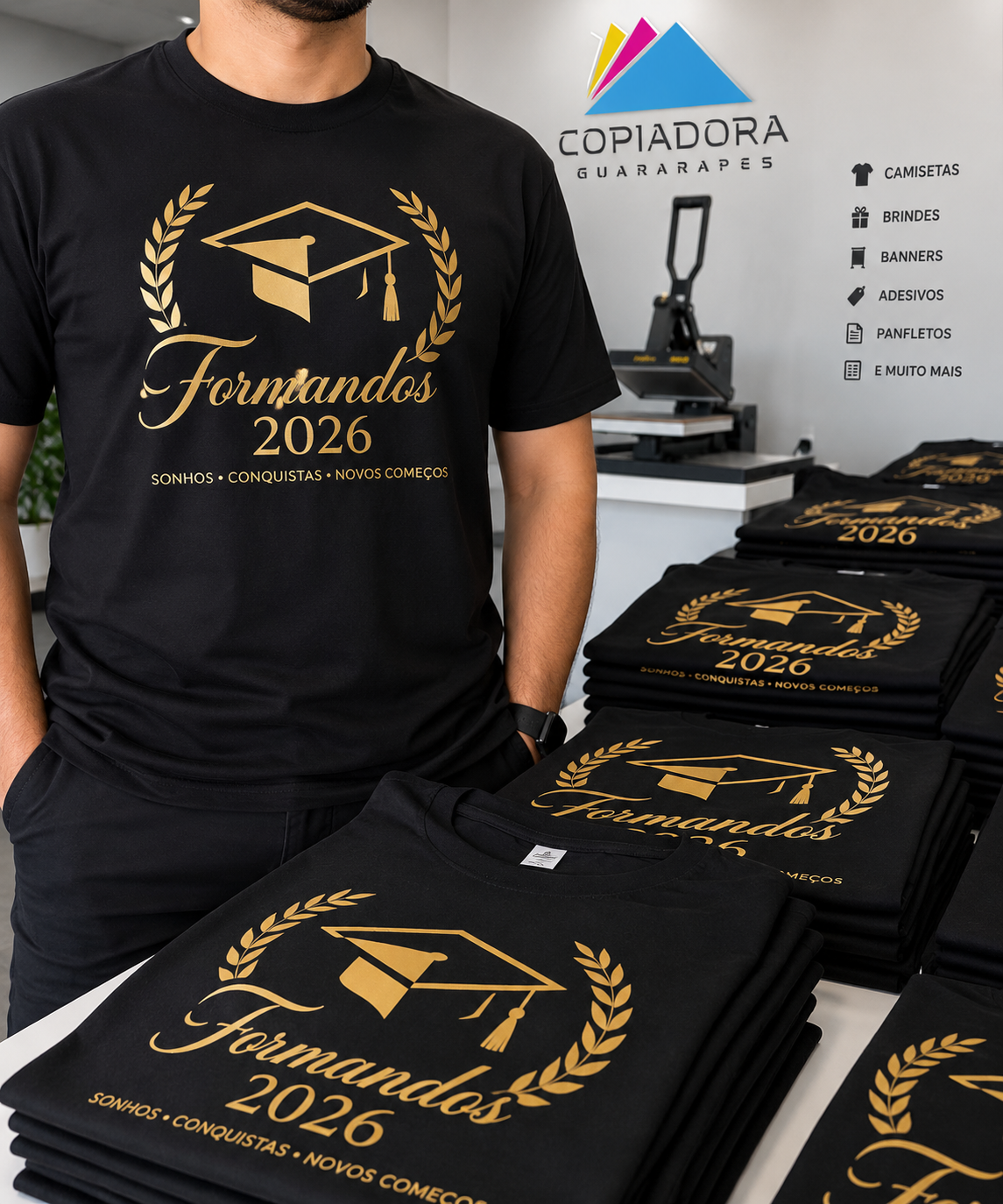 Camisa de formatura com serigrafia