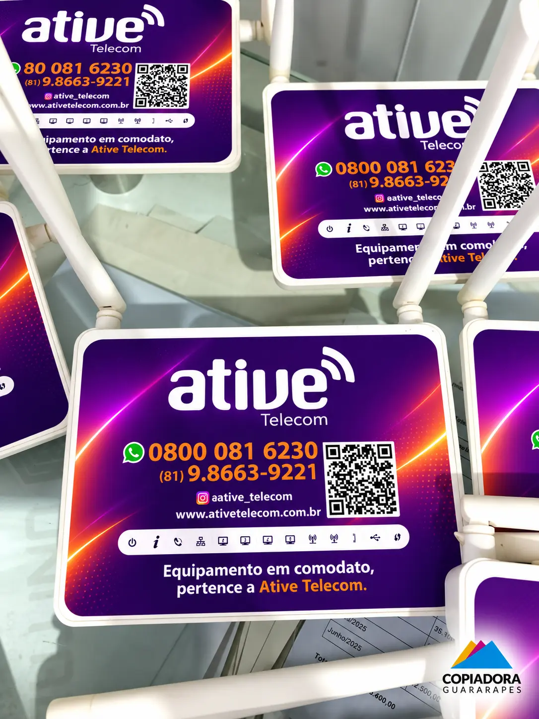 Adesivos para roteadores — Ative Telecom