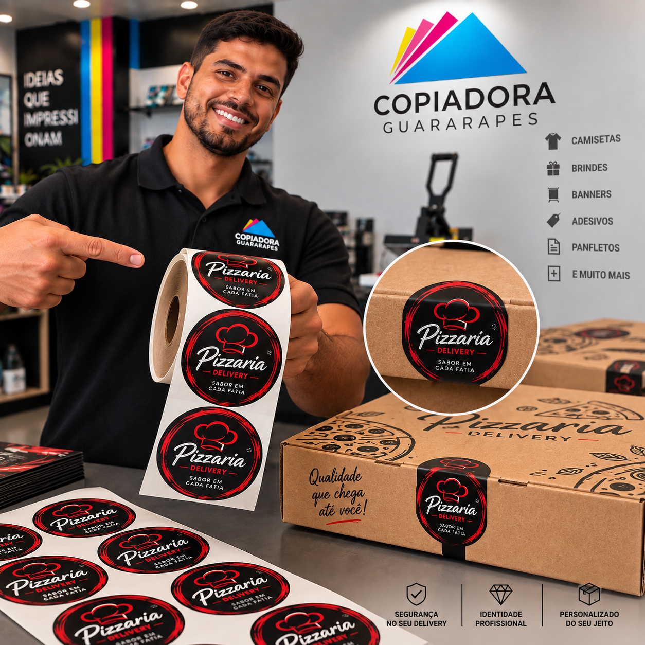 Rótulos e lacres — Pizzaria Delivery