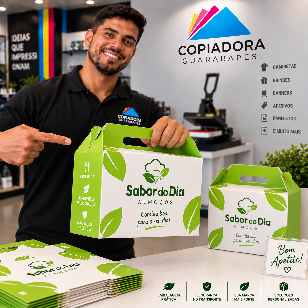Caixa de almoço personalizada — Sabor do Dia