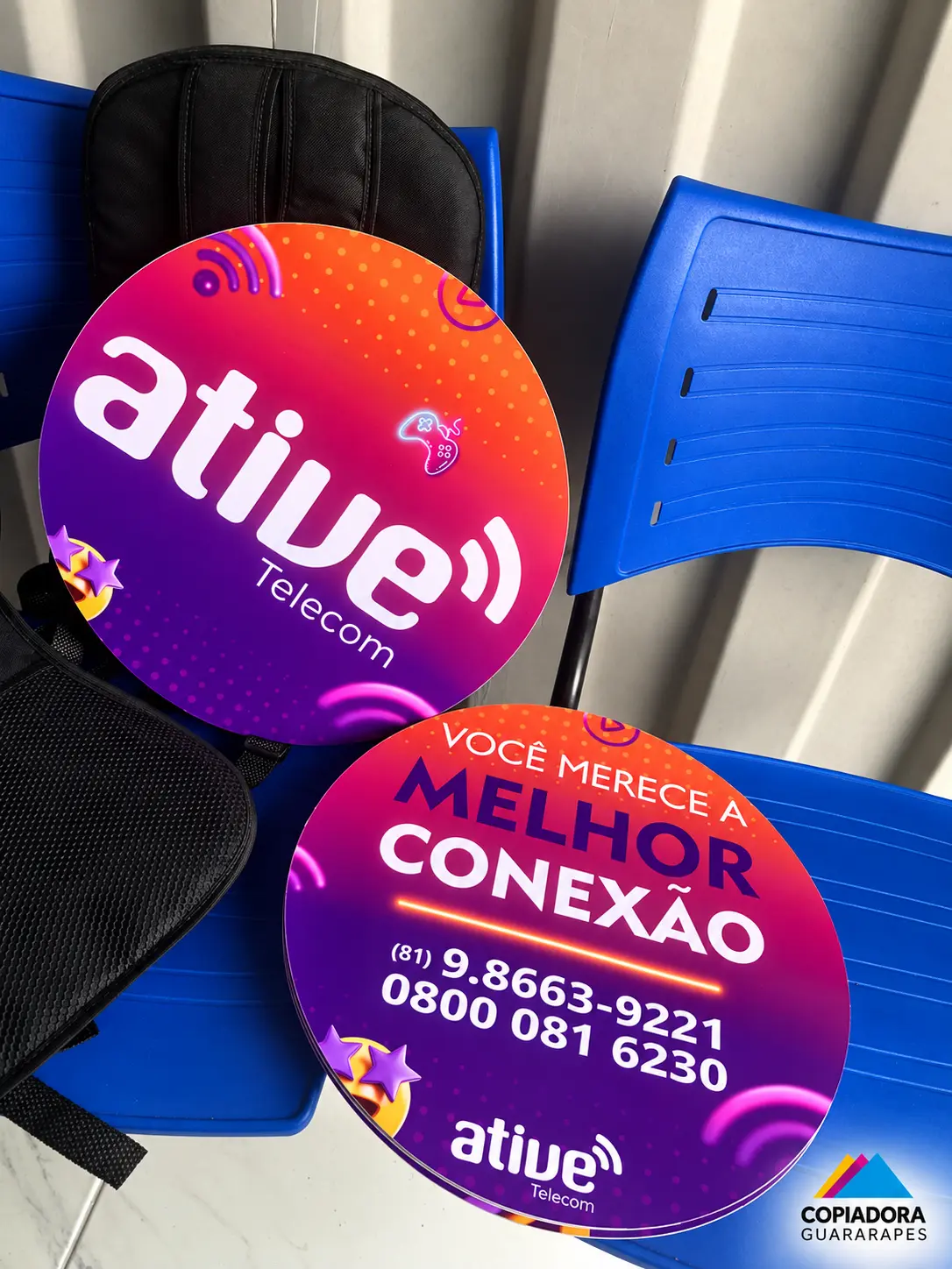 Placas de PVC redondas — Ative Telecom