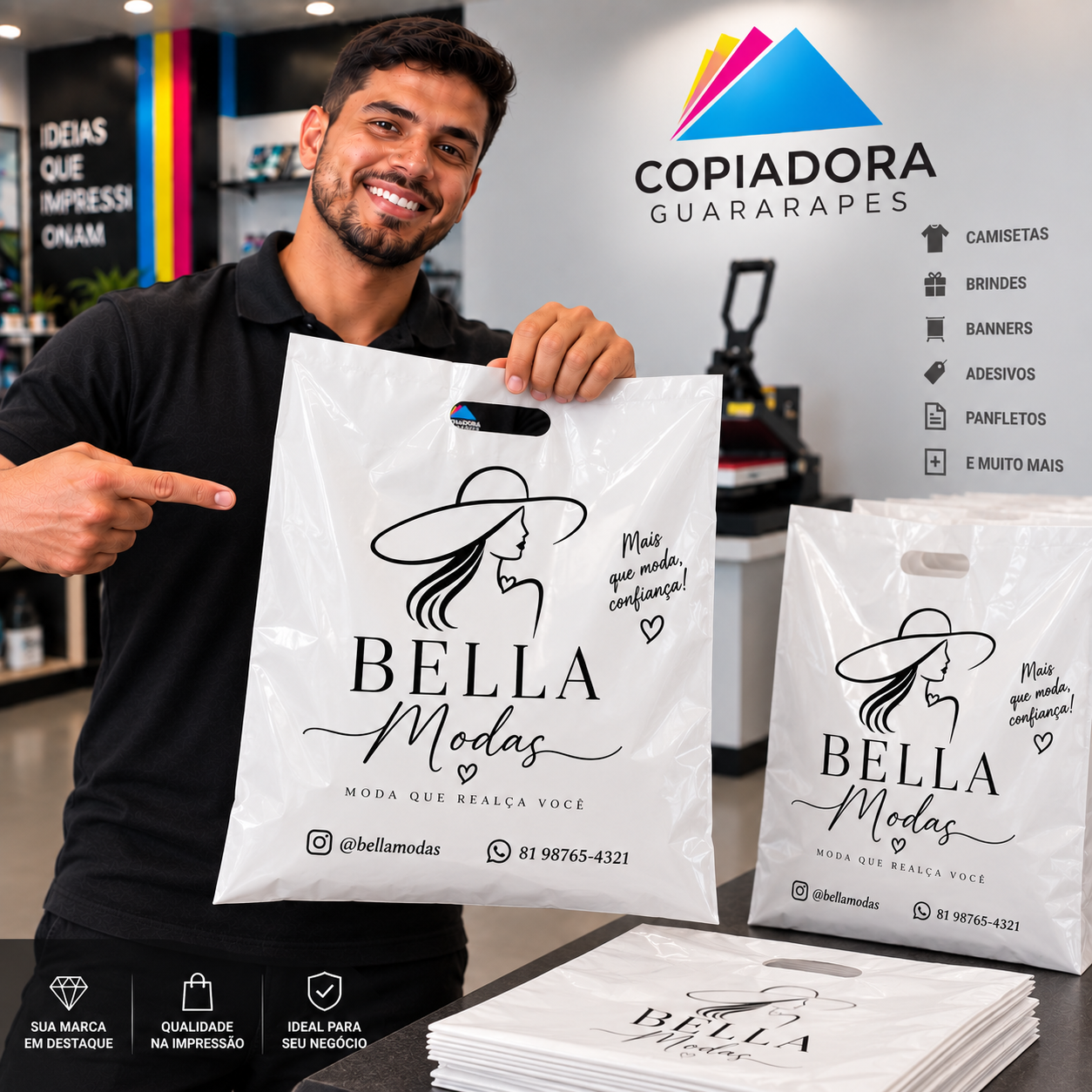 Sacola de loja personalizada — Bella Modas
